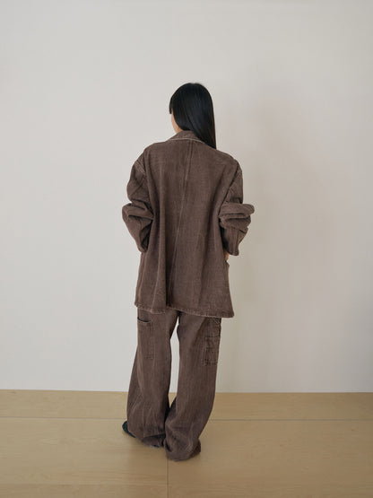 Brown Crack Work Pants - Brown 9