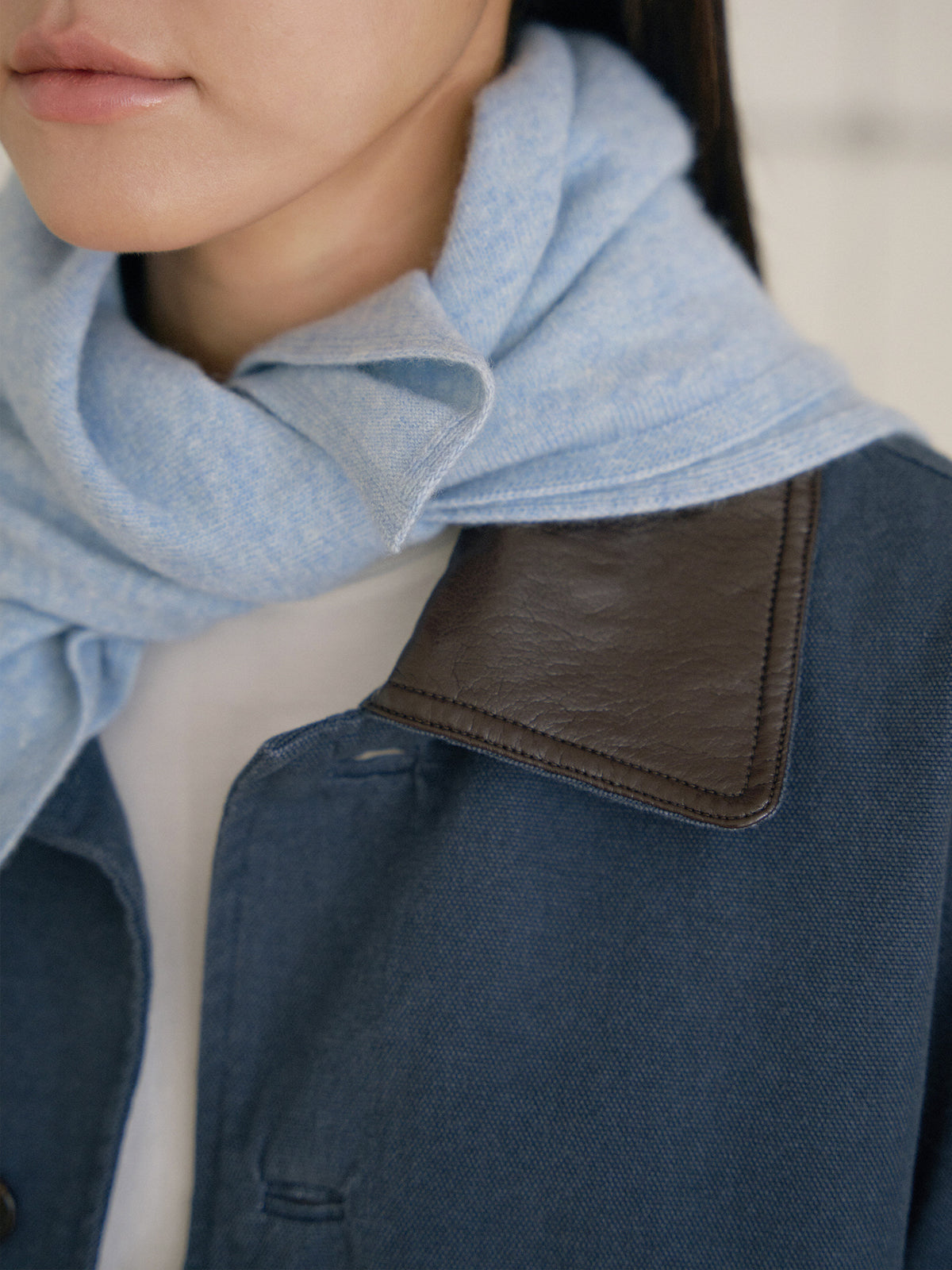 MARAN Cashmere Square Scarf - Blue 商品画像16/21