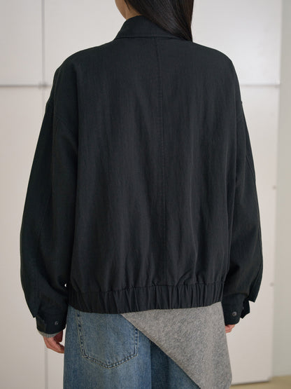 MARAN Washed Gabardine Blouson - Black 商品画像21/21