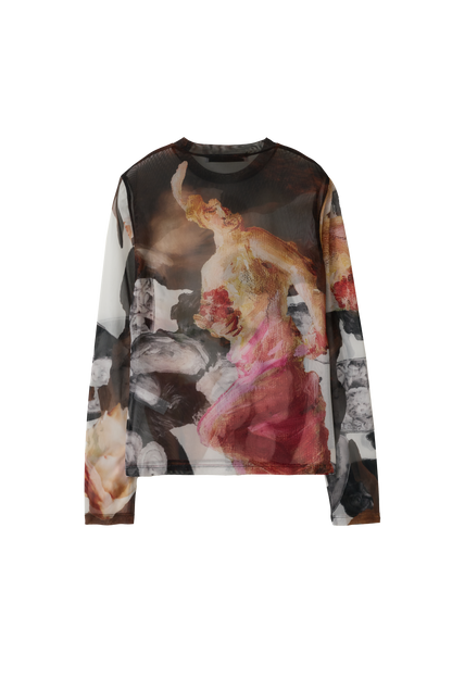 Snooze Long-Sleeve Mesh Top