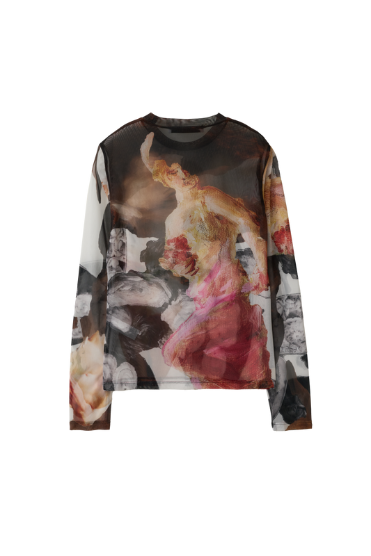 Snooze Long-Sleeve Mesh Top
