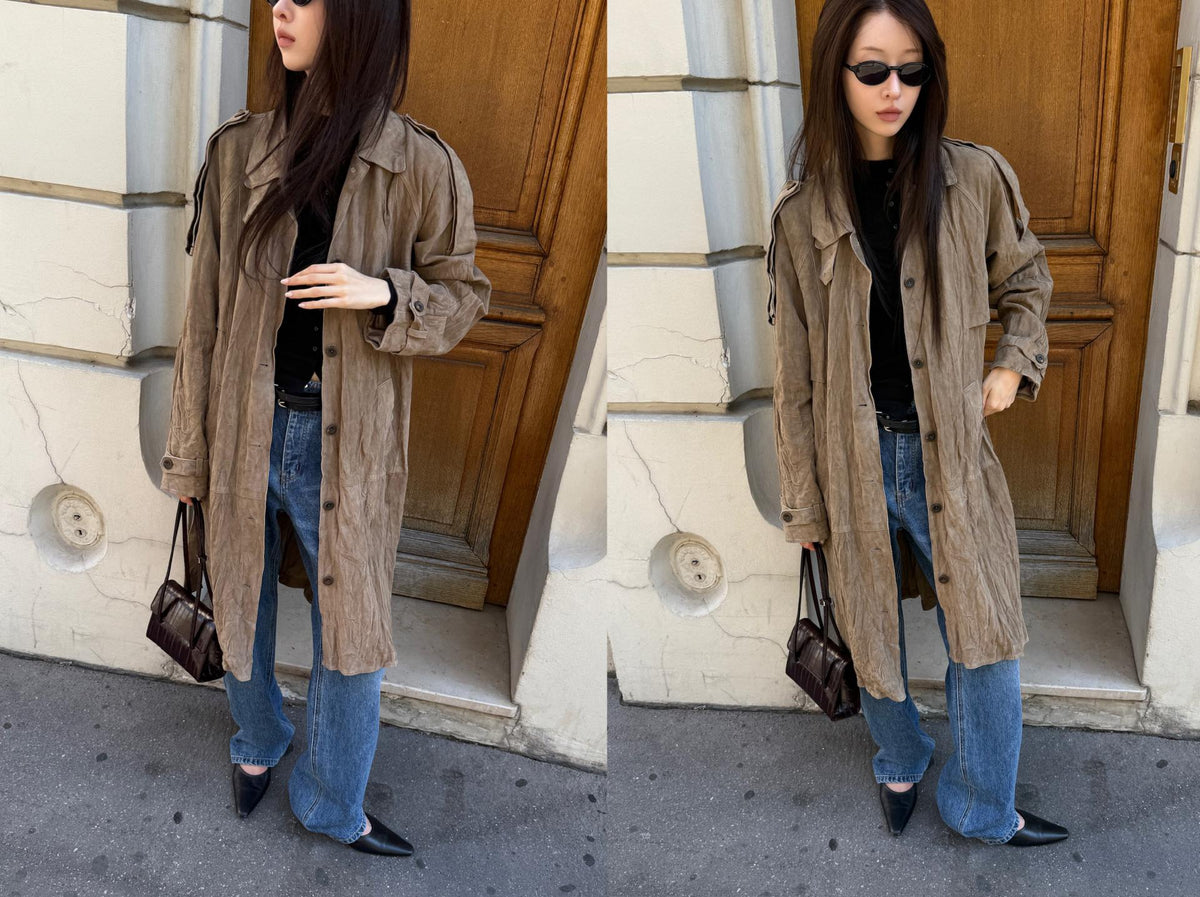 Suede Inkle Trench Coat
