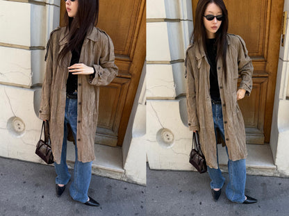 Suede Inkle Trench Coat