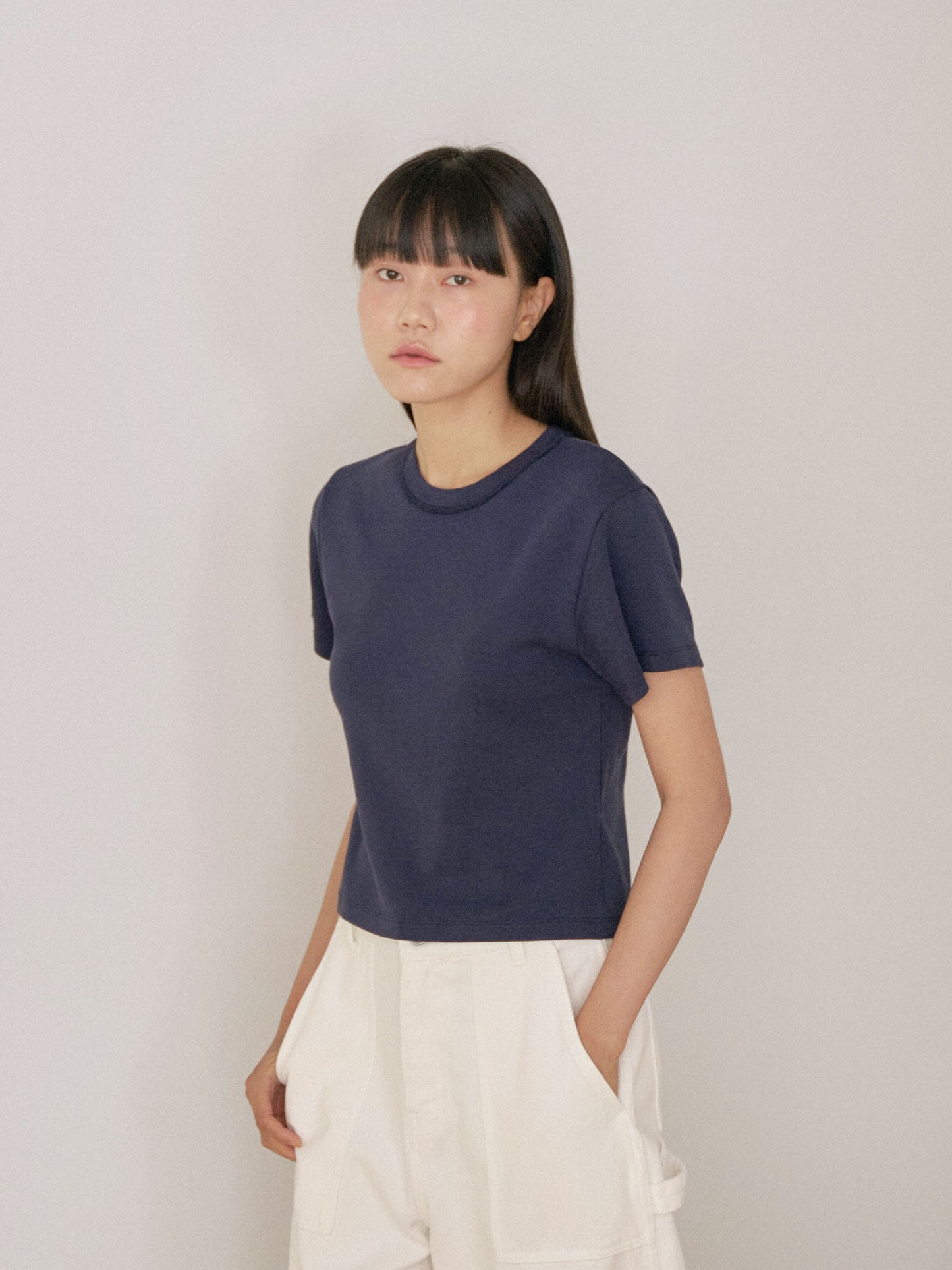 Soft Rib Short Sleeve - Navy