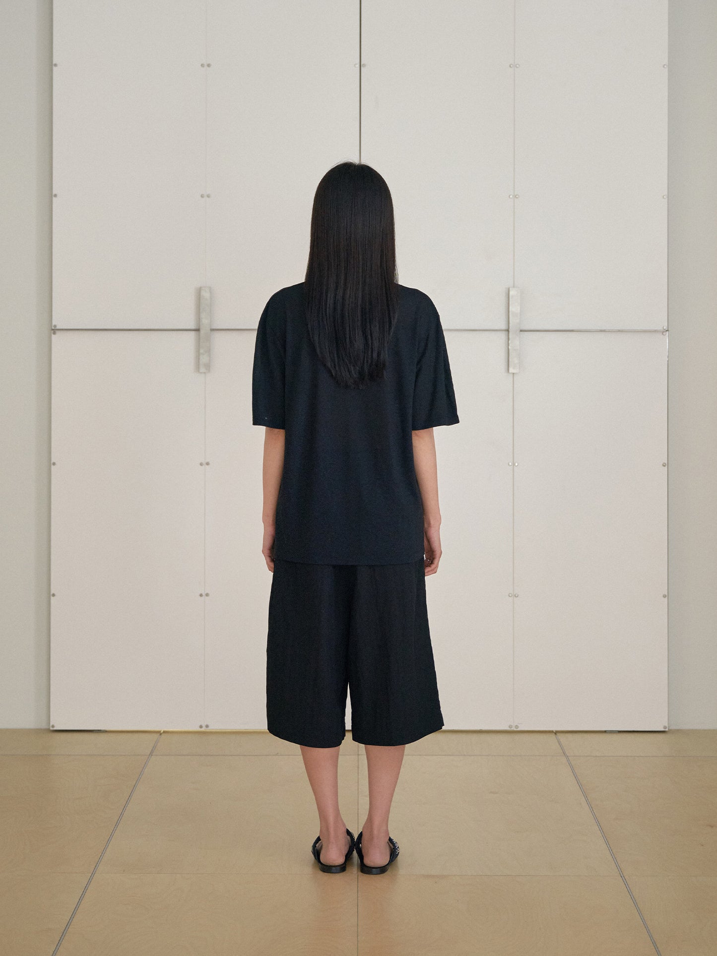 Linen Loose Short Sleeve - Black