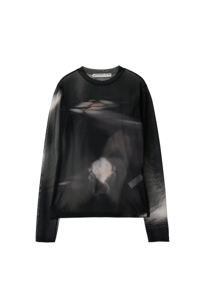 Feline Long Sleeve Mesh Top