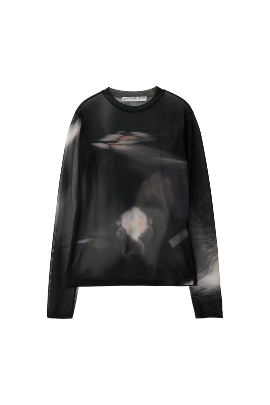 Feline Long Sleeve Mesh Top