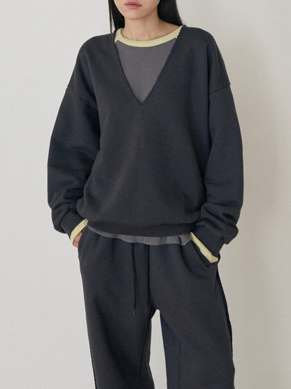 Raw Edge Sweatshirt - Charcoal 1