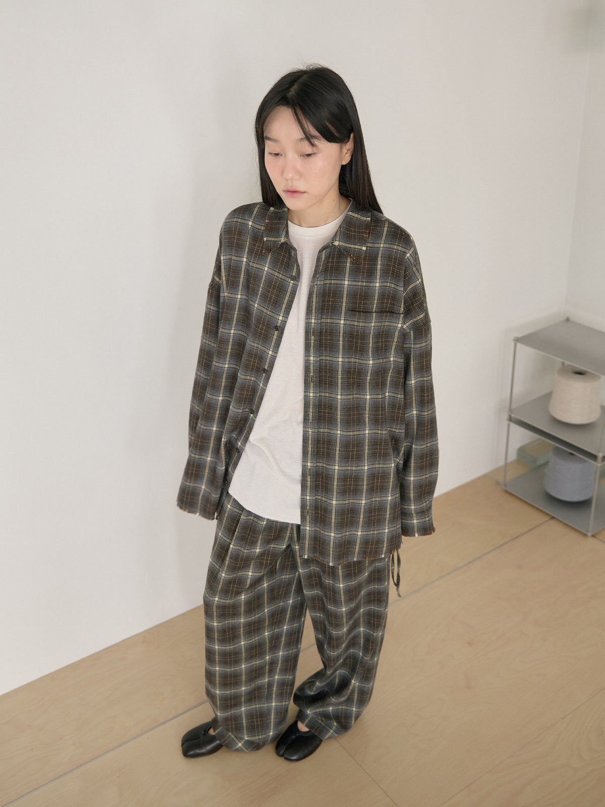 MARAN Fringe Check Shirt - Khaki 商品画像14/21