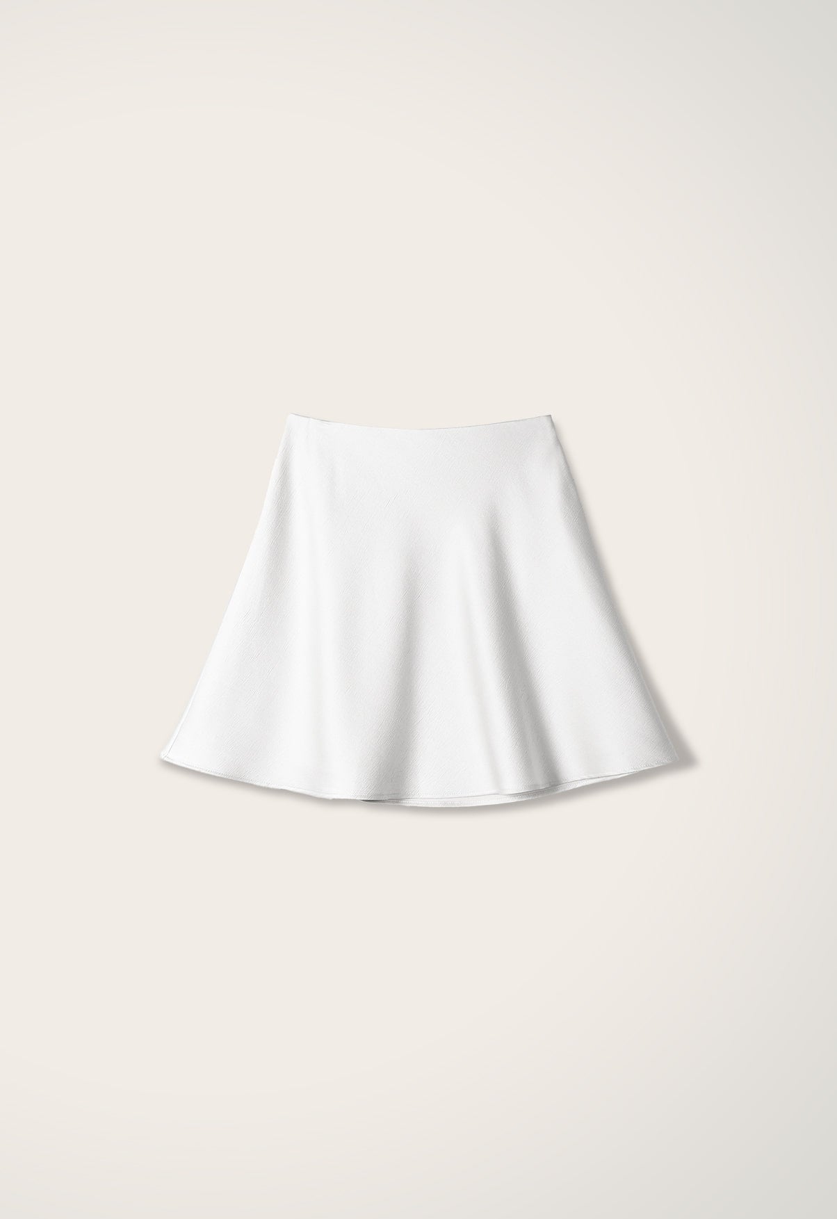 Luna Satin Creased Skirt IVORY