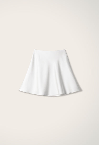 Luna Satin Creased Skirt IVORY