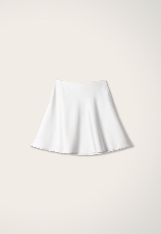 Luna Satin Creased Skirt IVORY