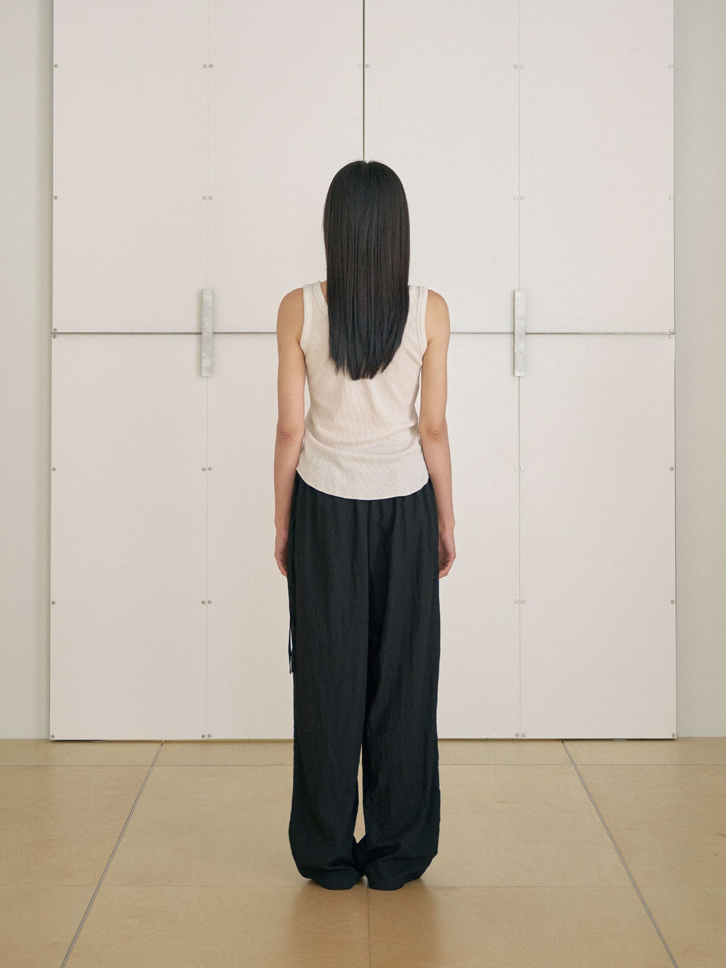 Waffle Button Sleeveless - Beige