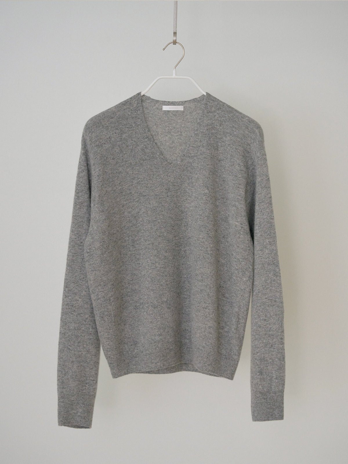 Cashmere Blend V-neck Pullover - Gray 6