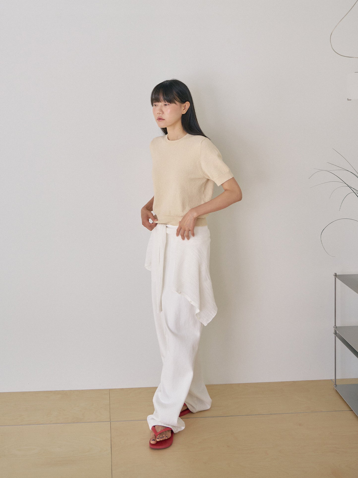 Boucle Round Half Sleeve - Beige