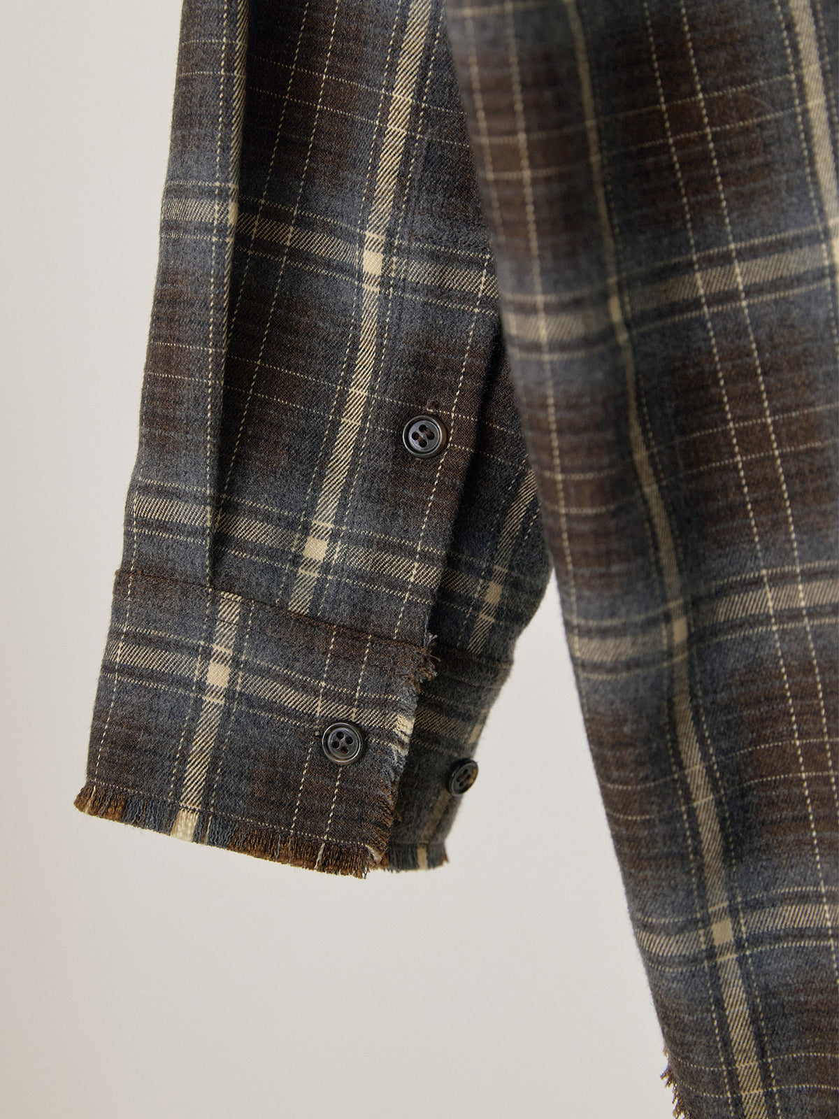 Fringe Check Shirt - Khaki 12
