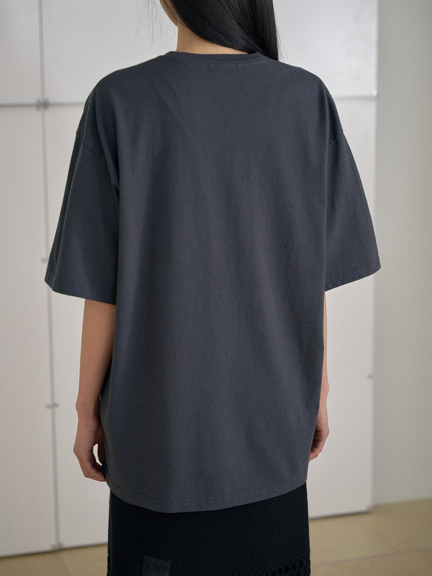 Crack Lettering Short Sleeve - Charcoal