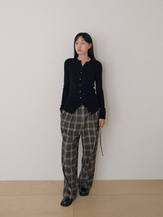 Alpaca Button Cardigan - Black 3