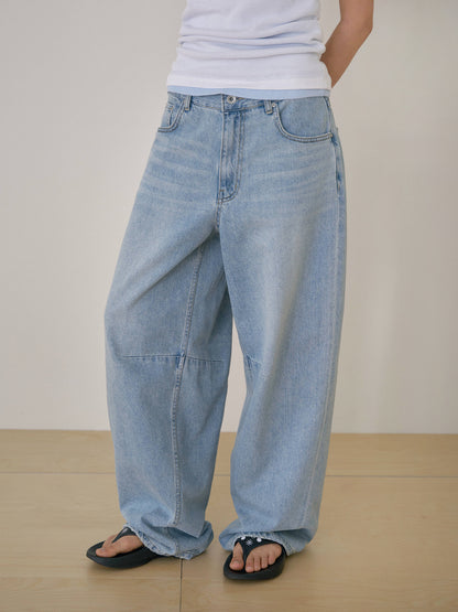 MARAN Curved Denim Pants - Light Indigo 商品画像13/21