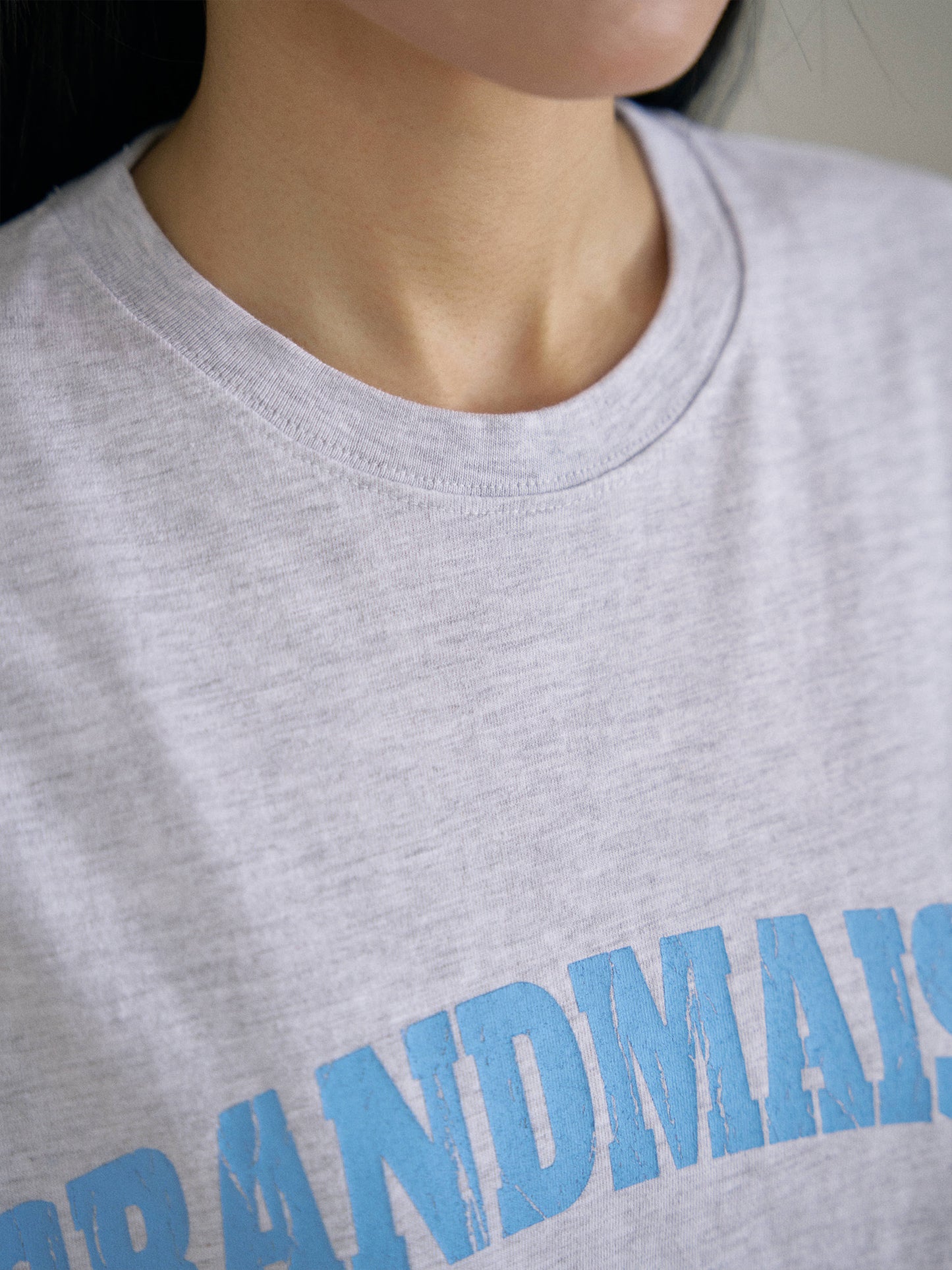 Crack Lettering Short Sleeve - Light Gray