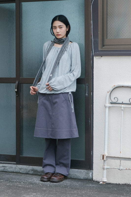 EMBROIDERY POCKET BOOTCUT PANTS, PURPLE