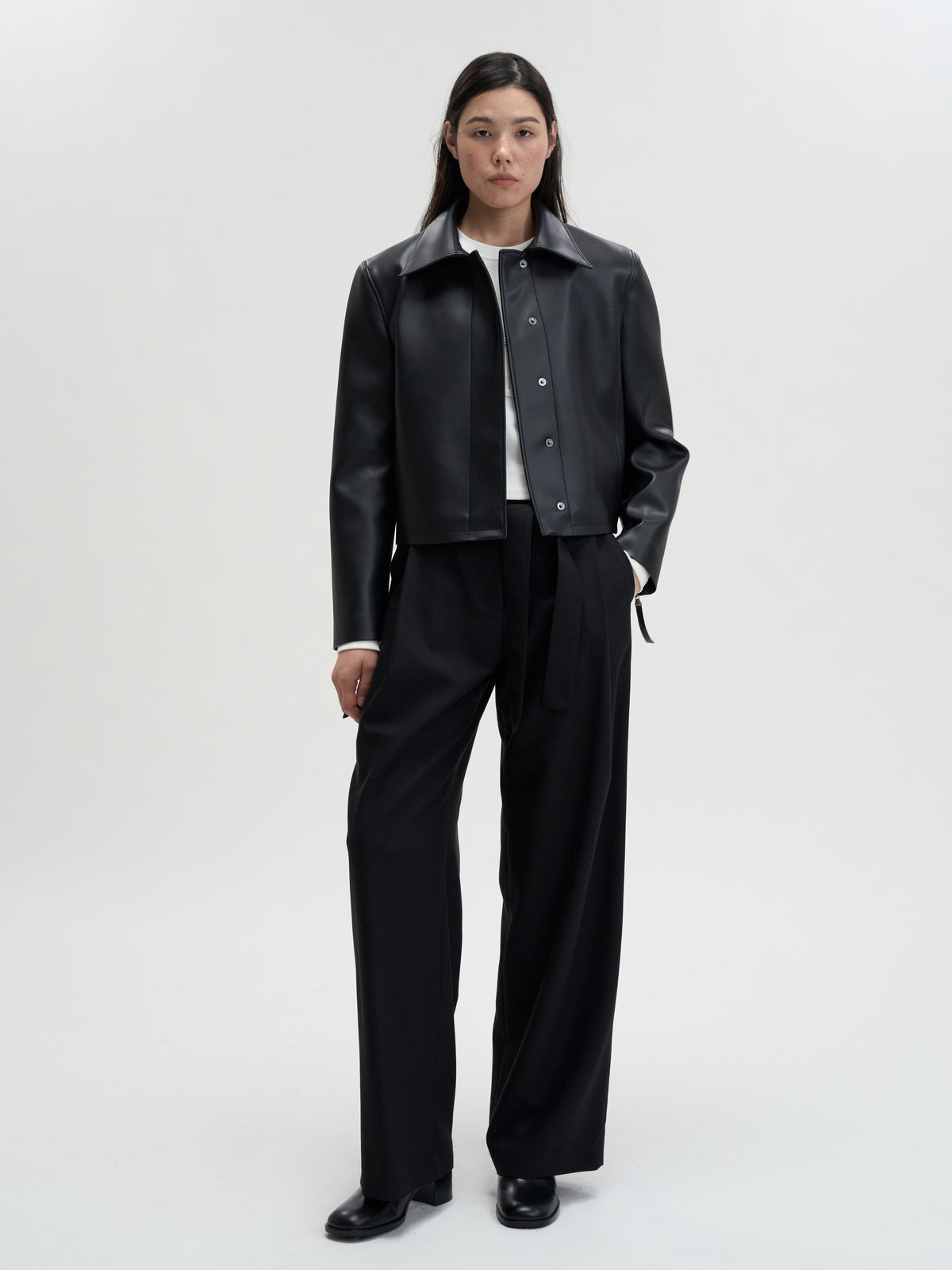 【MAGJAY】Slick Leather Jacket - Black