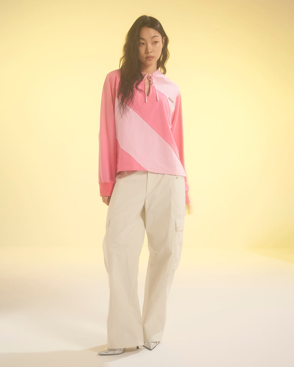 DIAGONAL HOODIE Pink