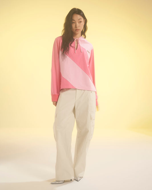 DIAGONAL HOODIE Pink