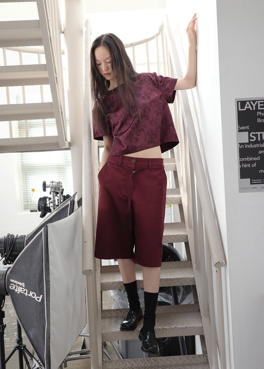 JACQUARD T -BURGUNDY