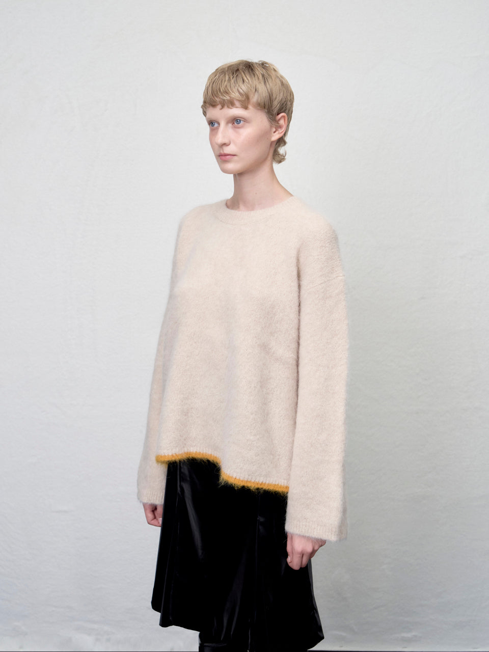 【ARIK. アリク AW】 Shaula boxy alpaca knit jumper Butter Cream