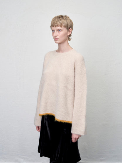 [ARIK. Arik AW] Shaula boxy alpaca knit jumper Butter Cream