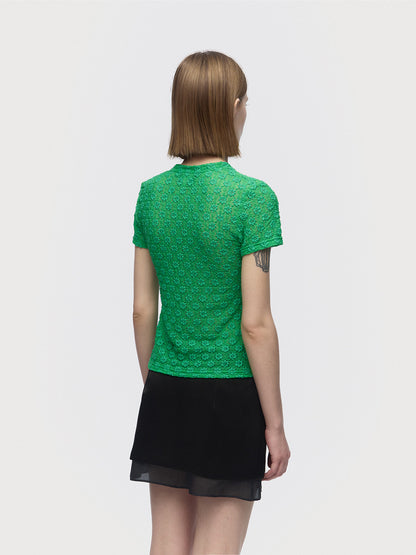 [ARIK.] [24SS] ALRESCHA floral top Green