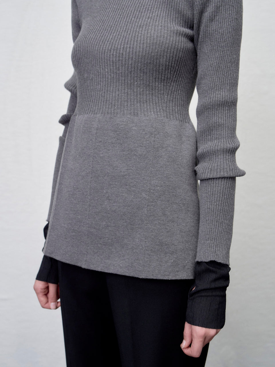 [ARIK. AW] Ara panel flare knit top Cream**Check color
