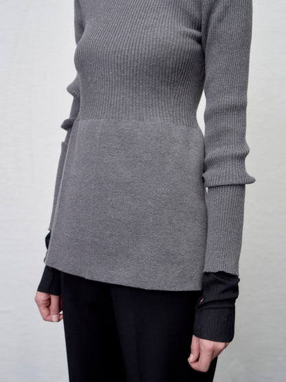 [ARIK. AW] Ara panel flare knit top Cream**Check color