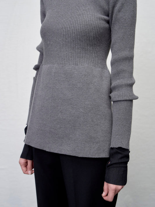 【ARIK. アリク AW】Ara panel flare knit top Cream**色確認