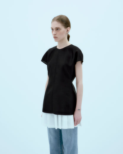 [ARIK.] [25SS] AIN silk blouse top Black