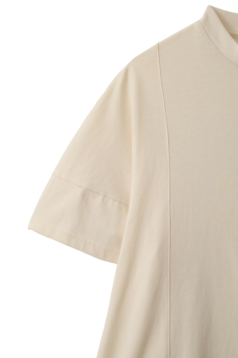 【ACCEPTANCE】Eclipse Curve T-Shirt - Cream, Black