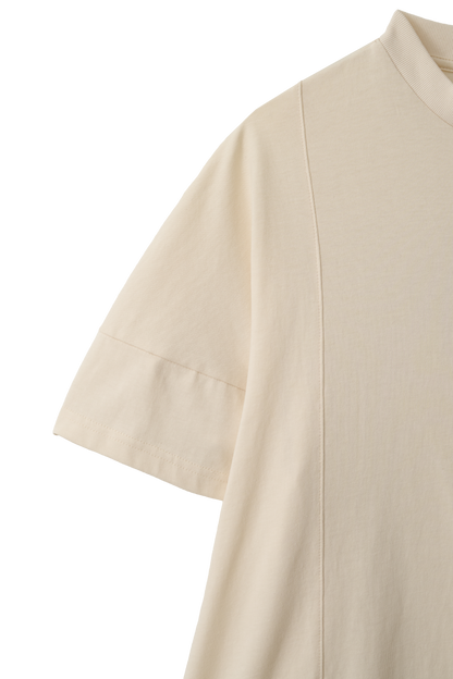 【ACCEPTANCE】Eclipse Curve T-Shirt - Cream, Black