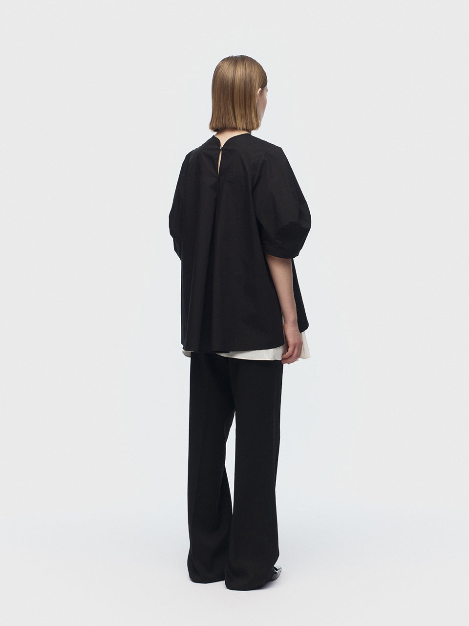 ARIK. [24SS] MIRACH layered straight pants Black