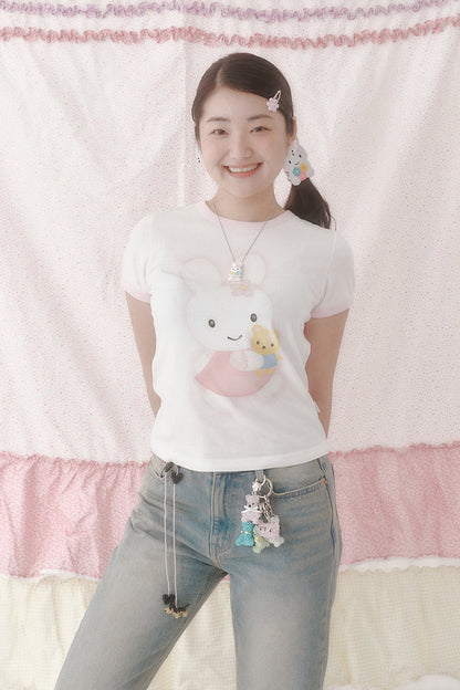 [X YOUNGART] KIDDY Hugs JINI Dot Ringer T-shirt