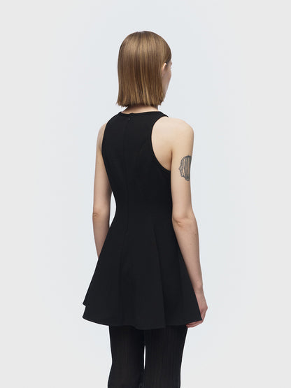 [ARIK.] [24SS] MIRA panel flare sleeveless top Black