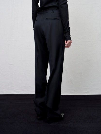 [ARIK. Arik AW] Rigil panel straight pants Black