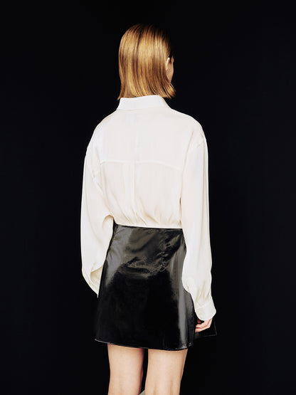 [ARIK. Arik] [24SS] DIPHDA pin tuck skirt Black