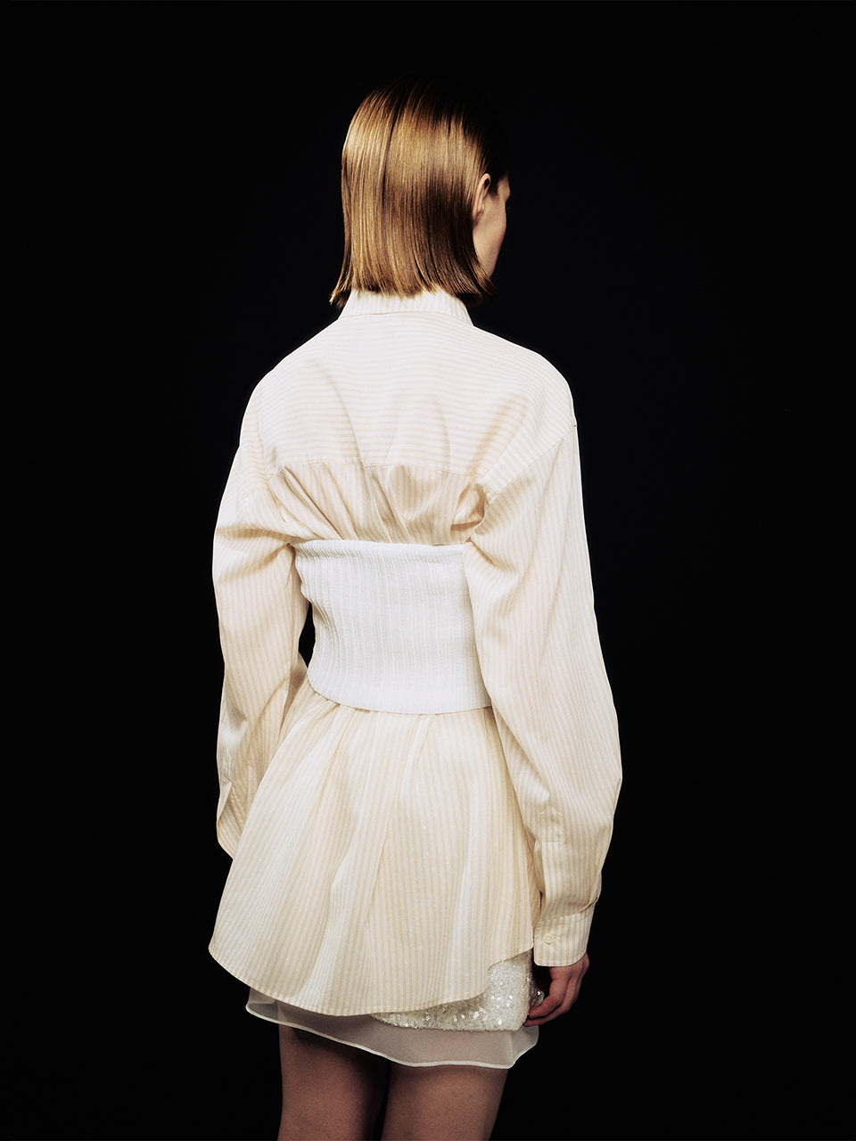 [ARIK.] [24SS] ALMACH oversized shirt Beige Stripe