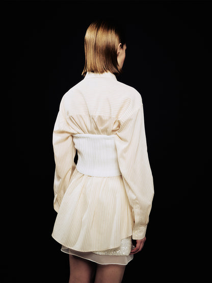 [ARIK.] [24SS] ALMACH oversized shirt Beige Stripe