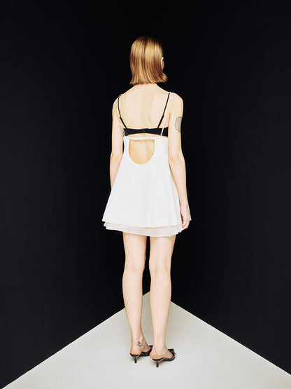 [ARIK.] [24SS] PISCES Layered panel sleeveless dress top Ivory