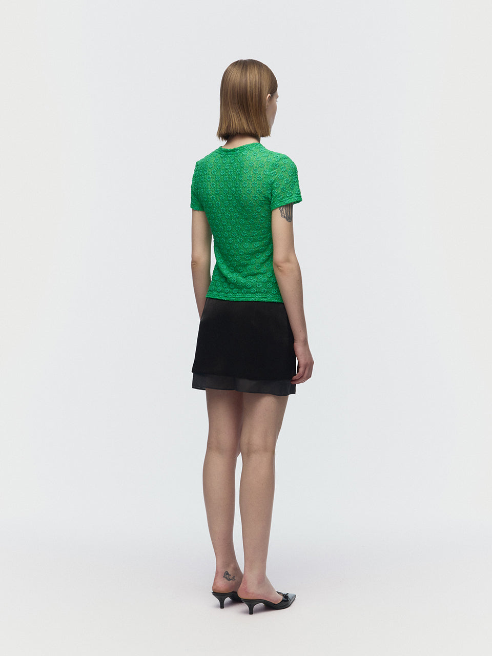 ARIK. [24SS] SAMAKAH Layered mini skirt Black