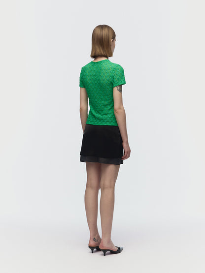 ARIK. [24SS] SAMAKAH Layered mini skirt Black
