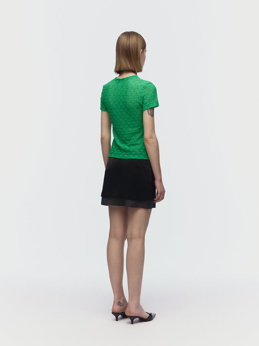 ARIK. [24SS] SAMAKAH Layered mini skirt Black