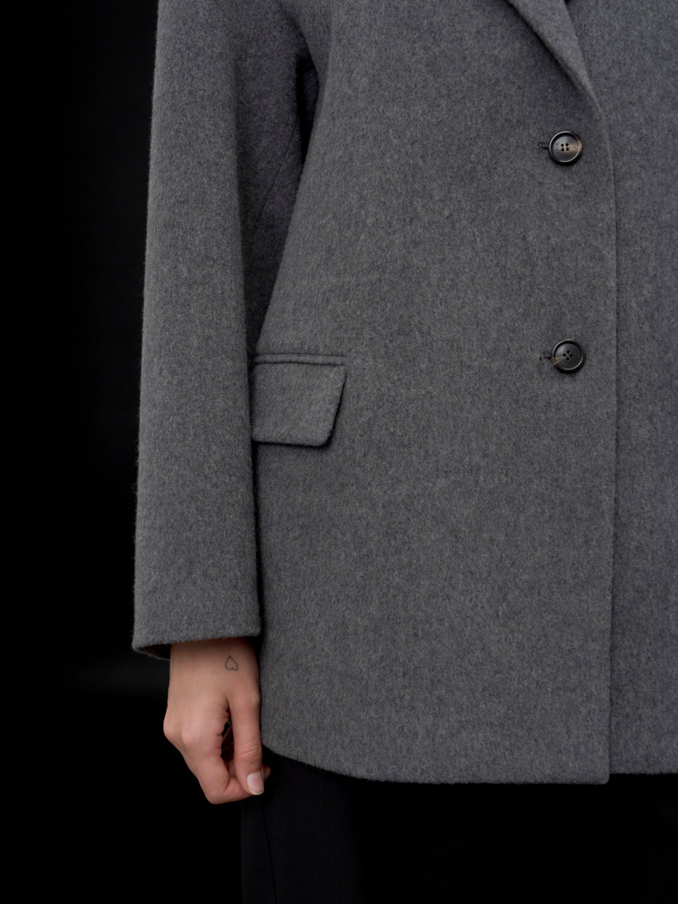 【ARIK. アリク AW】Sagit wool volume jacket Melange grey